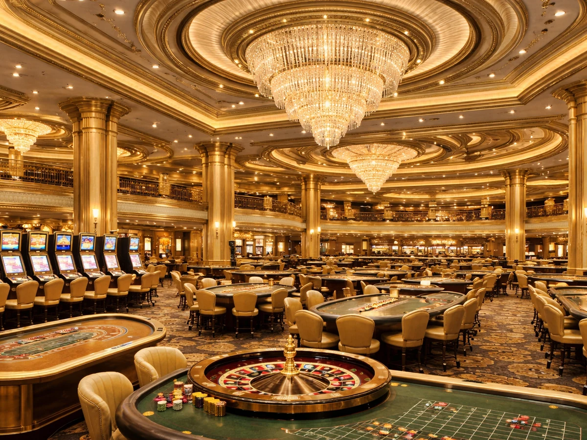 Meja roulette bergaya digital di area kasino J200M
